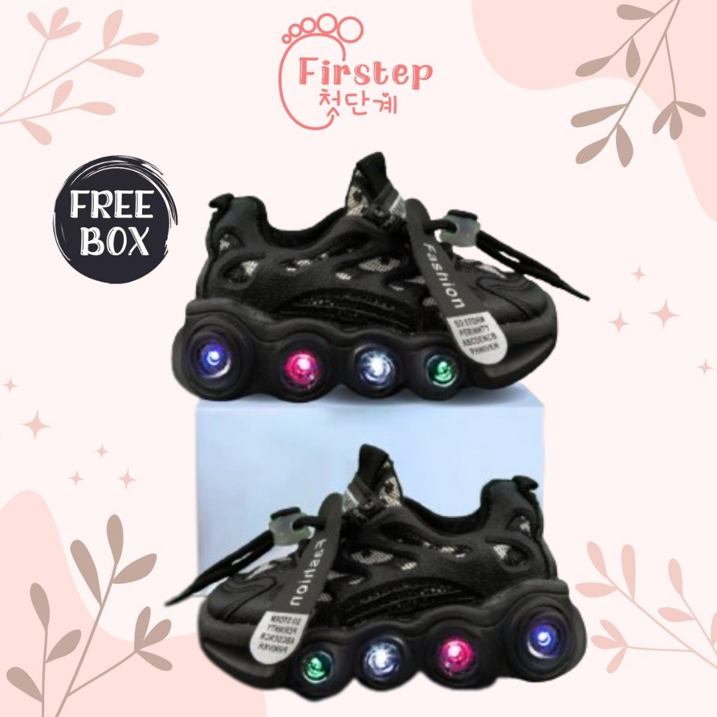 Sepatu Anak Perempuan Dan Laki Laki LED Import Sneaker Anak Usia 1-5 Tahun FS173