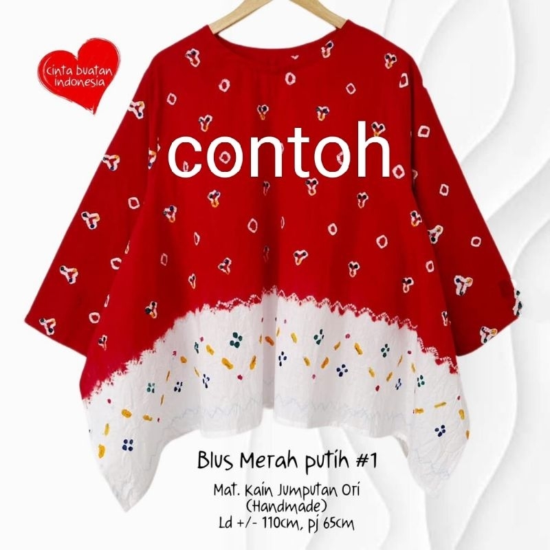 Kain jumputan solo cengkeh asli handmade merah putih limited ( kain saja )
