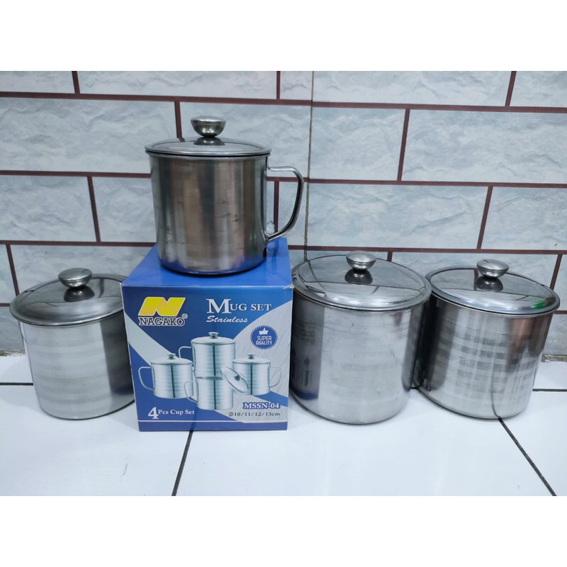 Mug Set 4pcs / Mug Set isi 4pcs dengan berbagai ukuran (10cm,11cm,12cm,13cm)