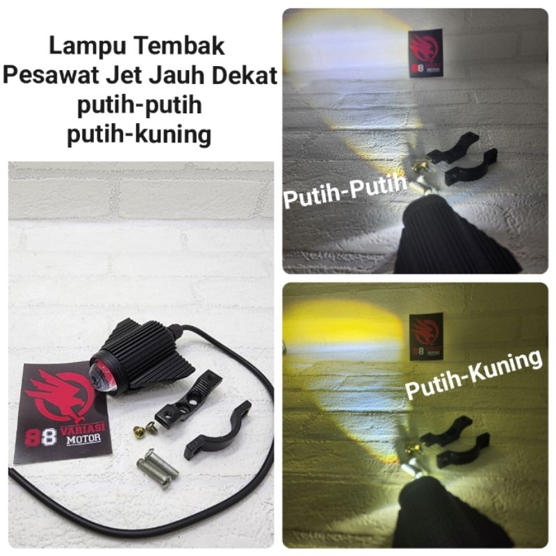 Lampu Tembak Model Pesawat Jet 20Watt Warna Putih-Kuning Dan Putih-Putih - Lampu Tembak Sorot High Low Variasi