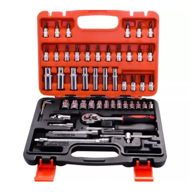 REAIM 53 pcs Socket Wrench Pas Socket Set (1/4 &quot;) Car Repair Tool Kunci Sok Set Full Lengkap Socket Tool