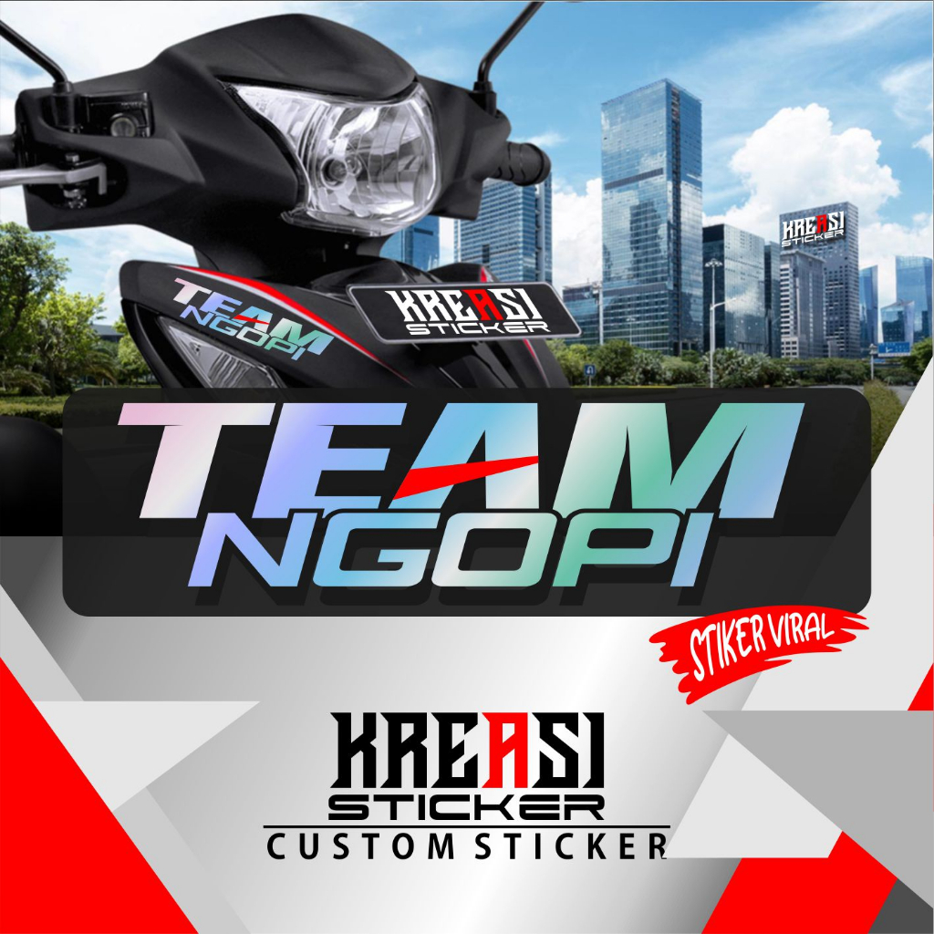 STIKER TEAM NGOPI HOLOGRAM