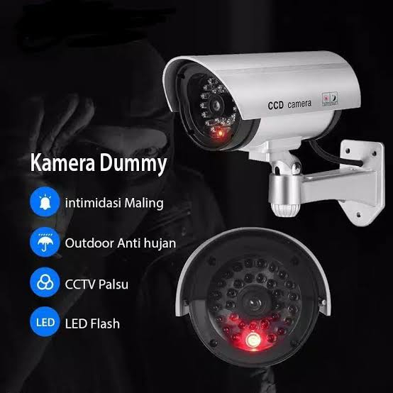 Kamera CCTV Dummy  Palsu / Fake Camera Outdoor / Lampu Simulasi Tiruan