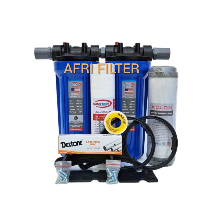 Paket  2 Saringan Air / Filter Air Siap Pakai (Blue 10&quot; - drat 3/4&quot; - SG)