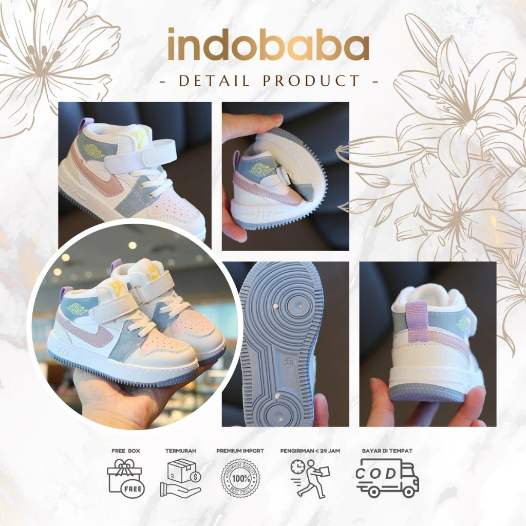 indobaba Sepatu Anak Perempuan Sneakers Anak Import Premium Quality S141