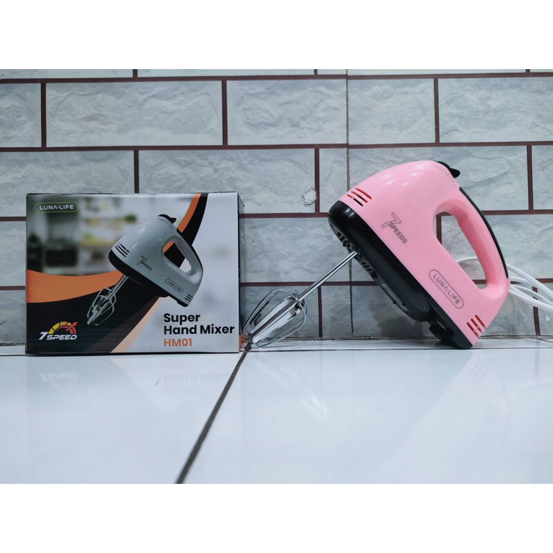 Super Hand Mixer Luna Life Hm-01/Hand Mixer Luna dengan 7kecepatan/