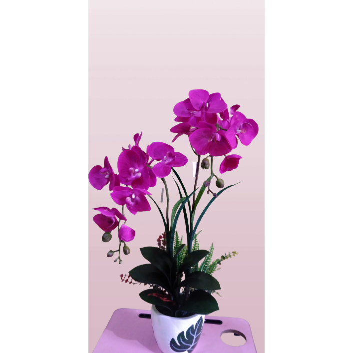 Bunga Plastik Hias Latek Premium - Anggrek Bulan