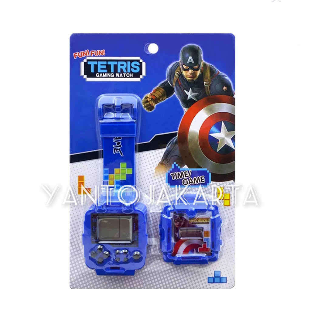 JAM TANGAN ANAK LAKI LAKI KARAKTER CAPTAIN AMERICA GAME TETRIS