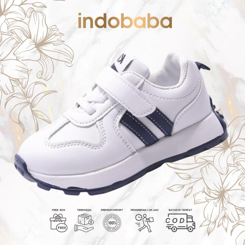 indobaba Sepatu Anak Perempuan Sneakers Anak Import Fashion Usia 1-5 Tahun S163