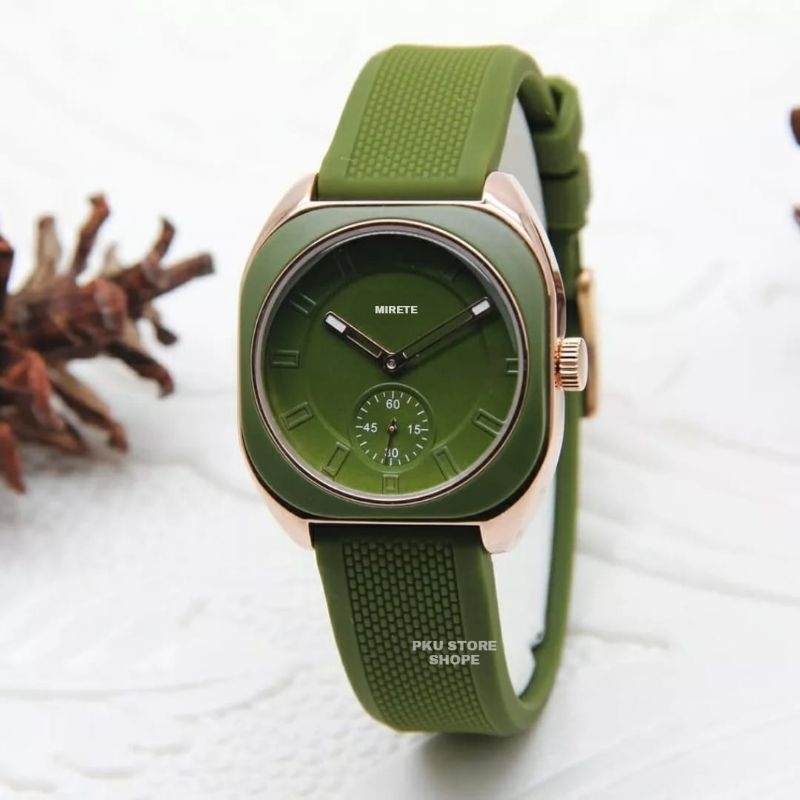 Jam Tangan Wanita Mirete Analog Original Strap Silikon Elegan Sporty Mewah COD || Jam Tangan Wanita Kekinian Bestseller Murah Dan Terlaris Analog Sesuai foto