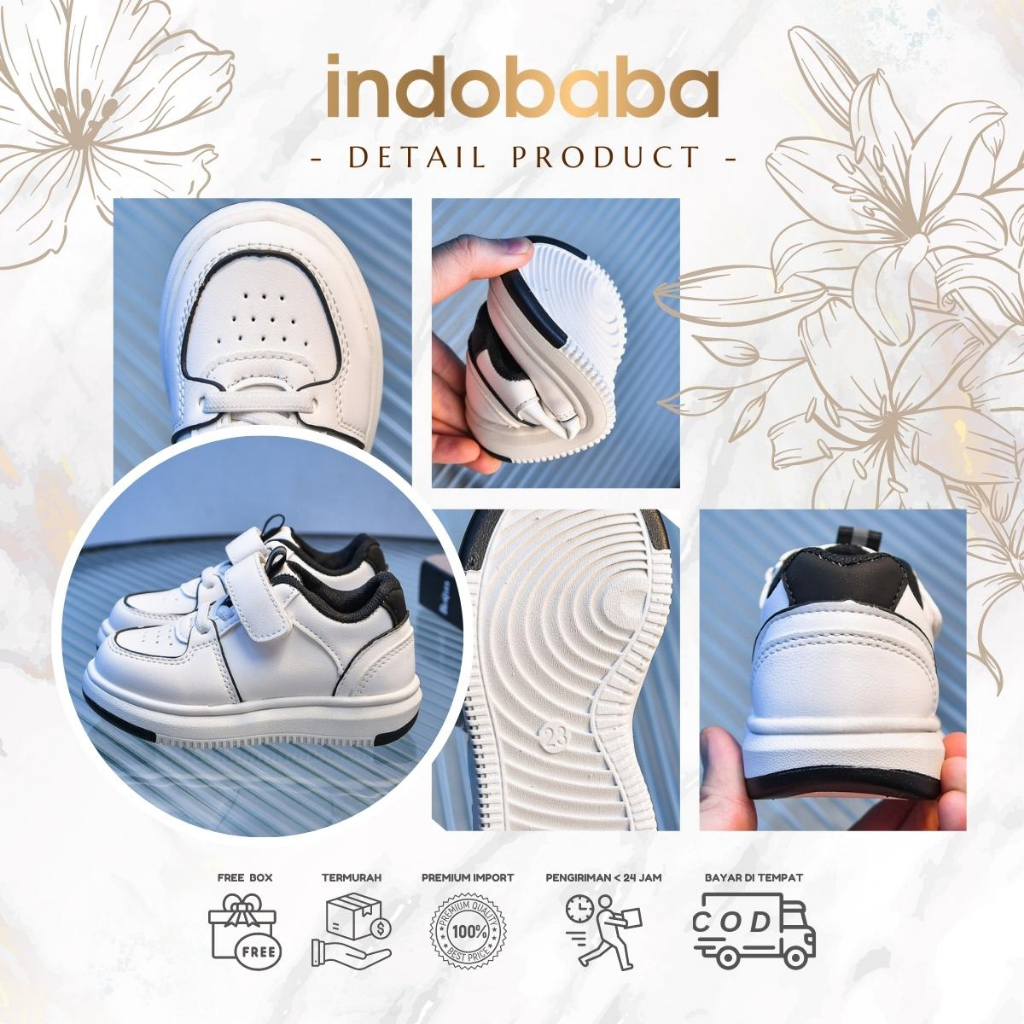 indobaba Sepatu Anak Perempuan Sneakers Anak Import Sintetis Casual Premium 1-5 Tahun S167