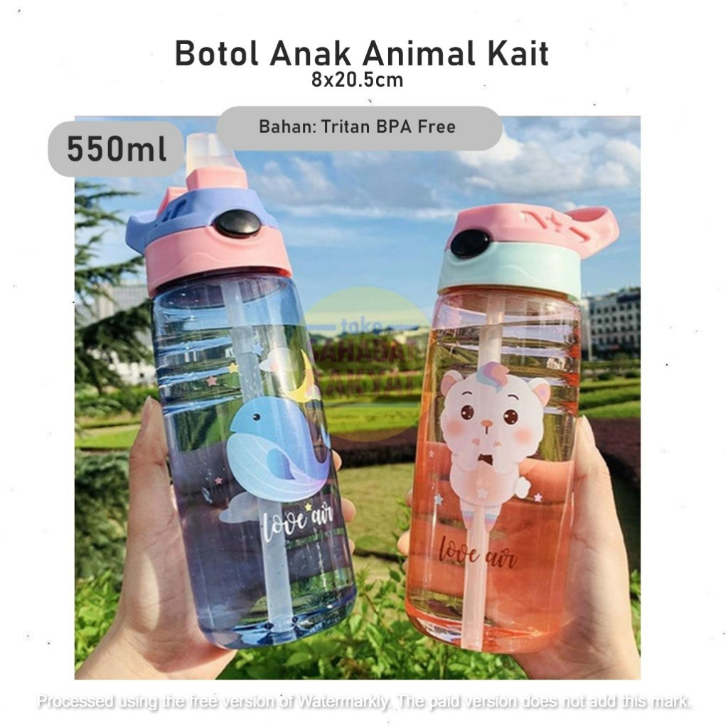 Botol Anak Sedotan Animal Kait 550ml