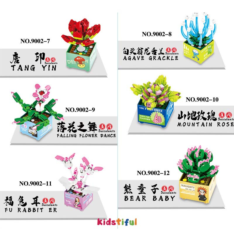 Nano Block Flower  DIY Mainan Balok Buket 3D Puzzle Bricks Hadiah Mainan Balok Flower Bunga Hadiah anak perempuan