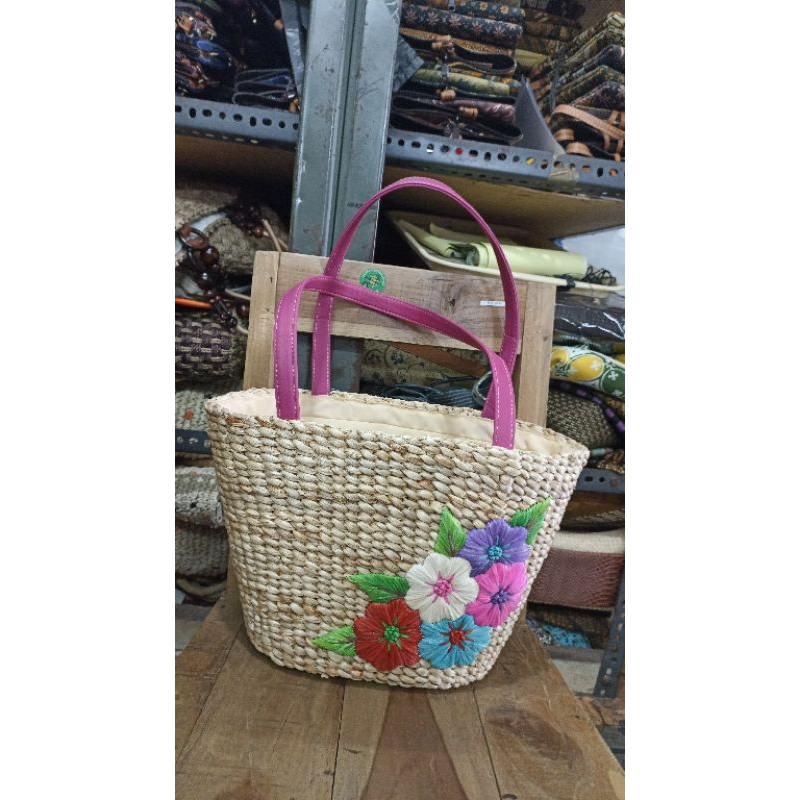 TAS ANYAMAN ENCENG GONDOK SULAM