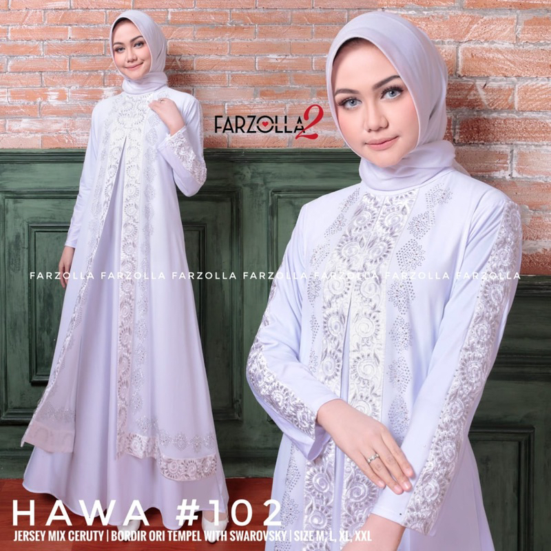 Gamis Turkey 1021 Hawa #102 White Dress Gamis Putih Original By Megastore Farzolla 2 Longdress Busana Muslimah