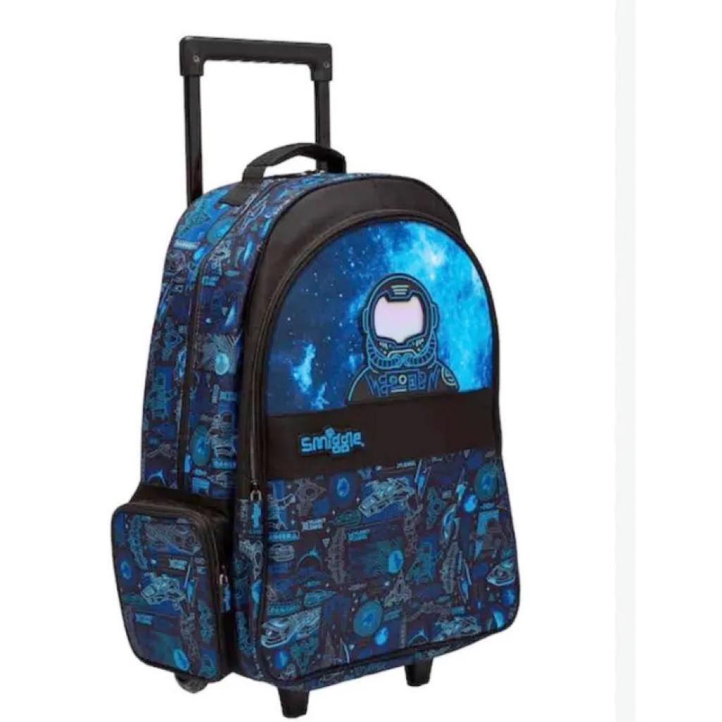 Tas Ransel Anak Smigg-le Bright Astronot Trolley Backpack With Light Up Wheels SGL - 88806#