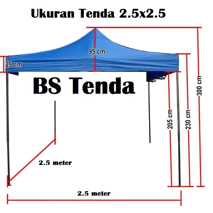 Tenda Lipat Ukuran 2.5x2.5 Besi Premium / Tenda Matic / Folding Tent