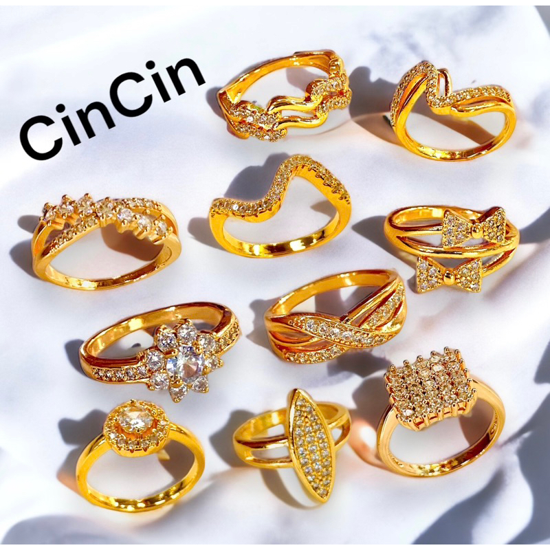 Cincin wanita lapis emas yaxiya replika emas