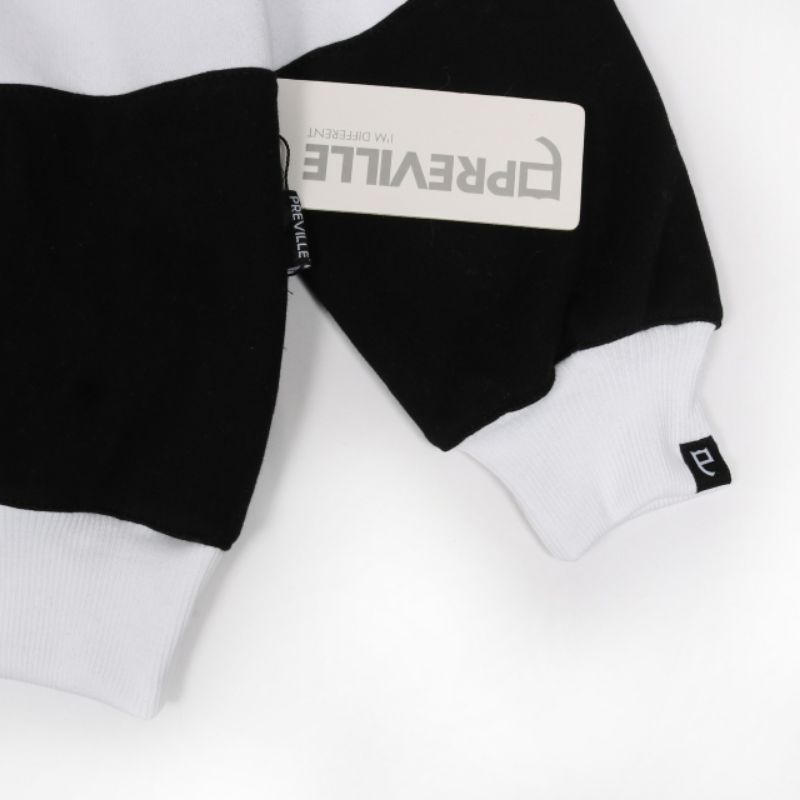 SWEATER RUGBY VINTAGE PREVILLE WHITE BLACK