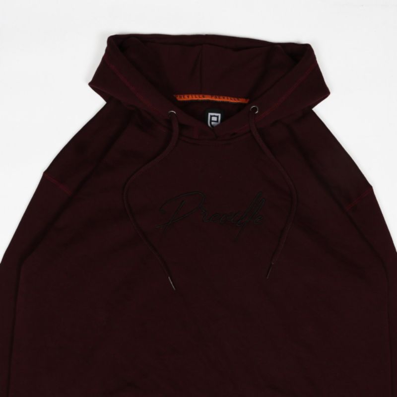 SWEATER HOODIE PREVILLE SUBSCRIPT MAROON