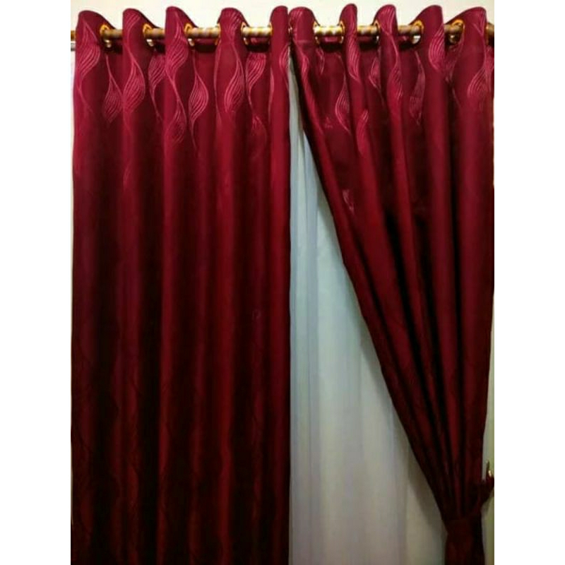 Gorden Hordeng POLOS MINIMALIS LOKAL SAMANTHA MERAH Jendela Pintu LKL PUTRI RAJA