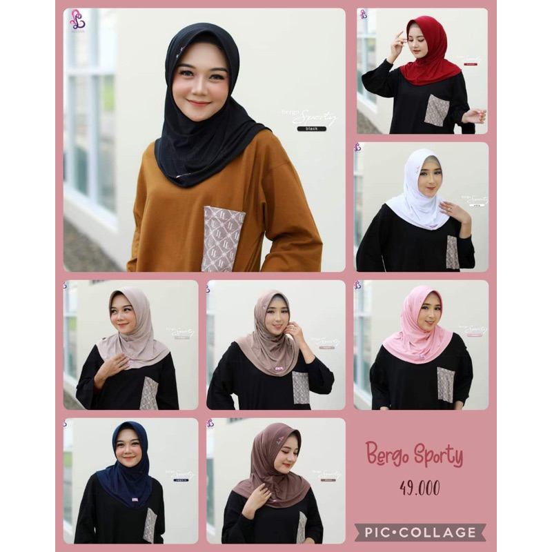 Bergo sporty / Jilbab olahraga Lina Livia