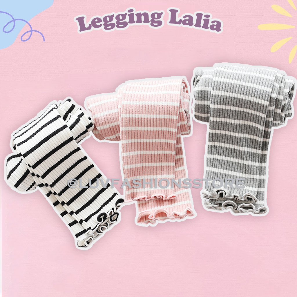 IL - LEGGING ANAK SALUR / LEGGING PANJANG ANAK LALIA MOTIF GARIS - GARIS RIB PREMIUM