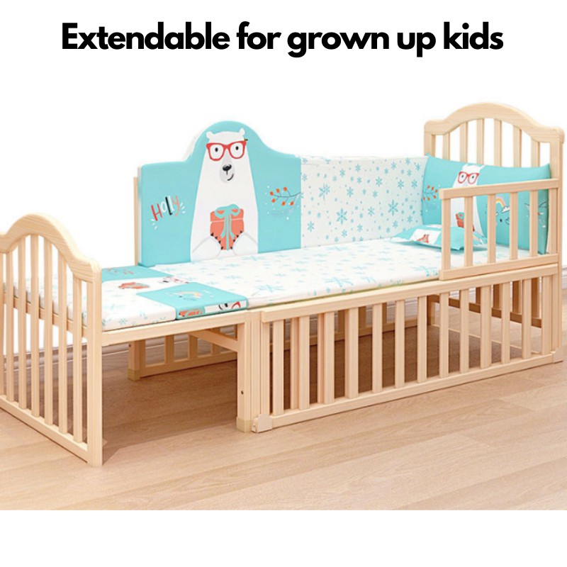 Multifunctional Baby Extendable Storage Cradle Crib Bed Toddler