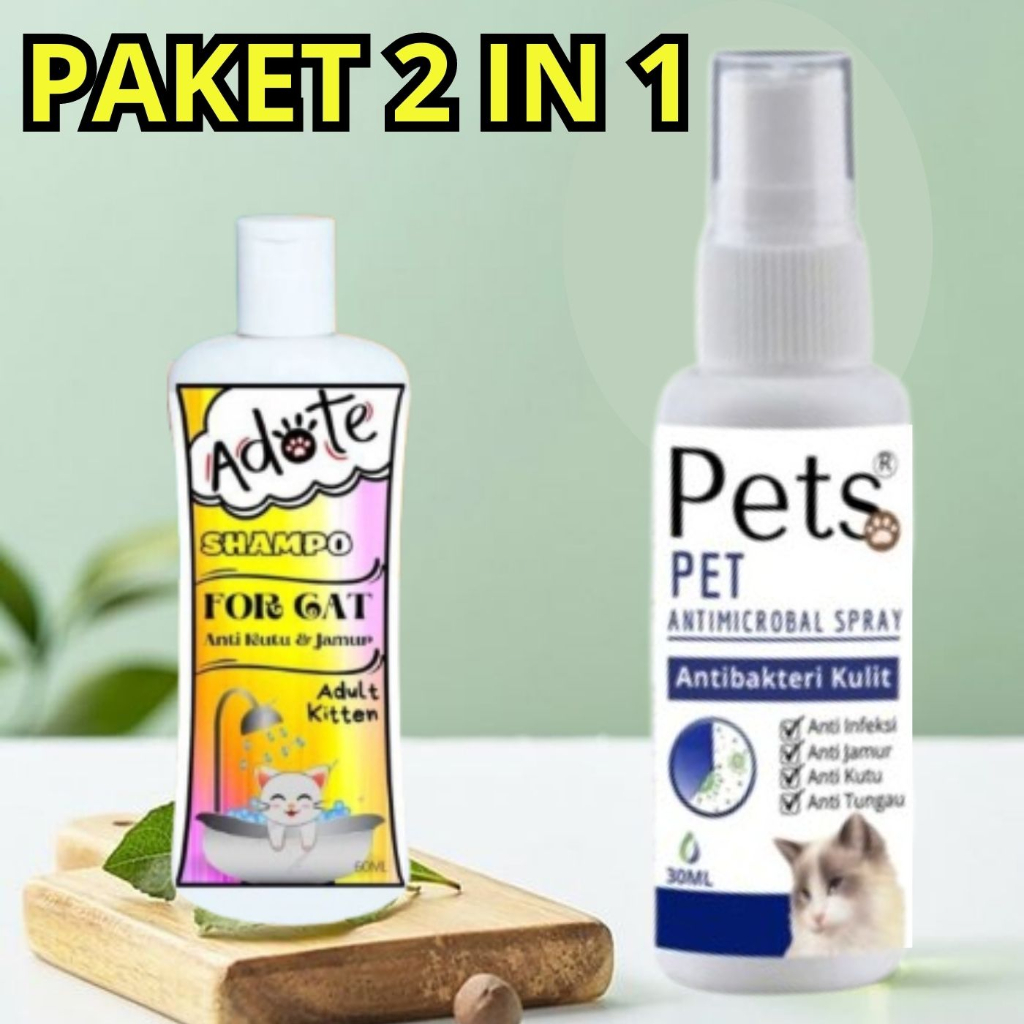 Paket Bundling Spray Anti Scabies Kutu Kucing dan Shampoo Anti Jamur