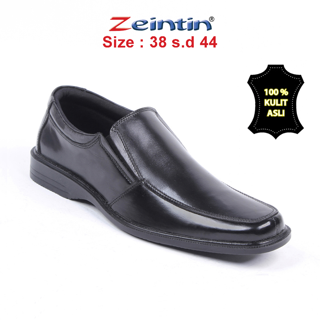 Zeintin - Sepatu Pantofel Pria Bahan Kulit Sapi Asli Sepatu Pantofel Kerja Kantor Sepatu Pantofel Original Zeintin AJ