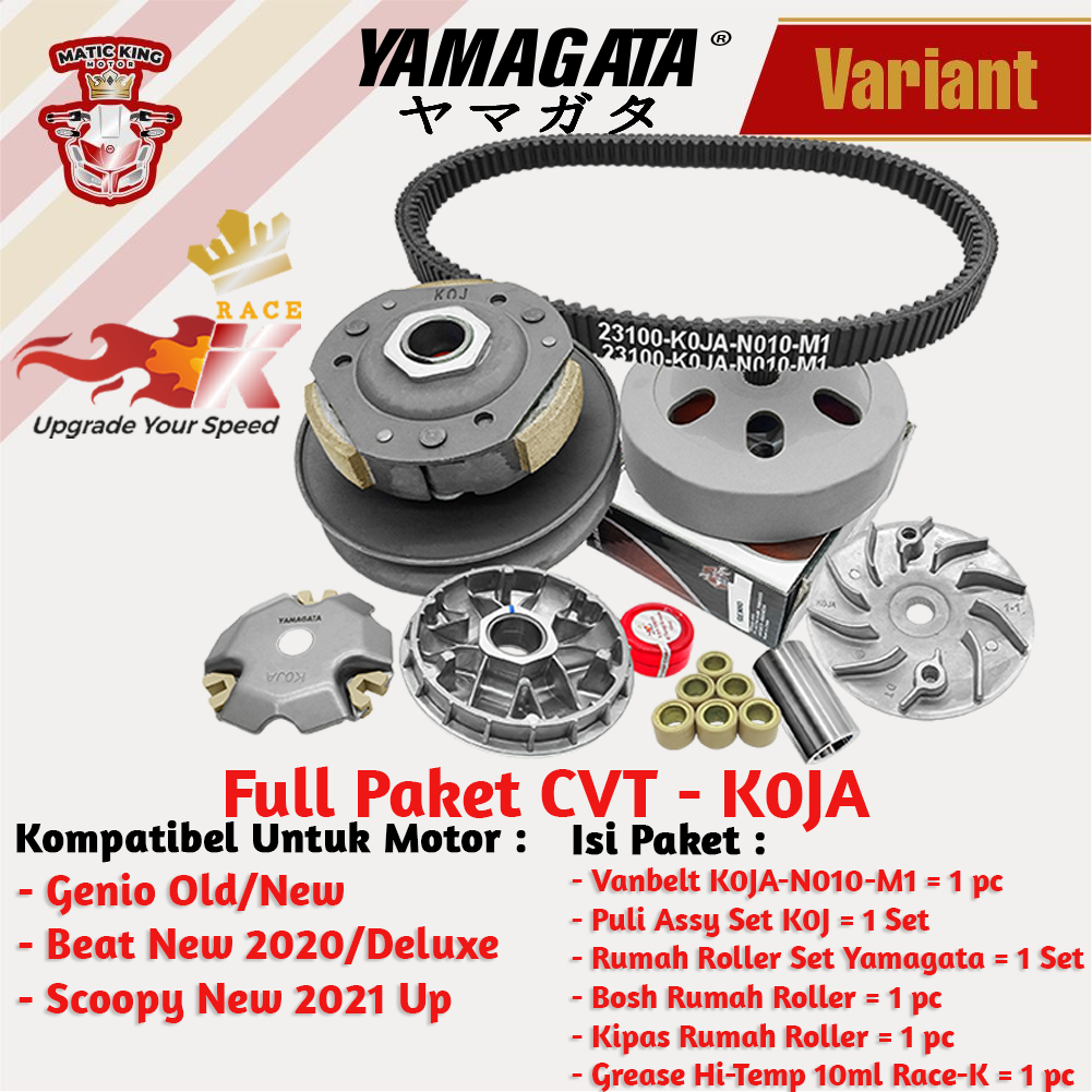 Paket Full Upgrade CVT Honda Beat Vario Scoopy Spacy Genio Deluxe 110 Fi New eSP POP Street Yamagata Fukukawa Thailand