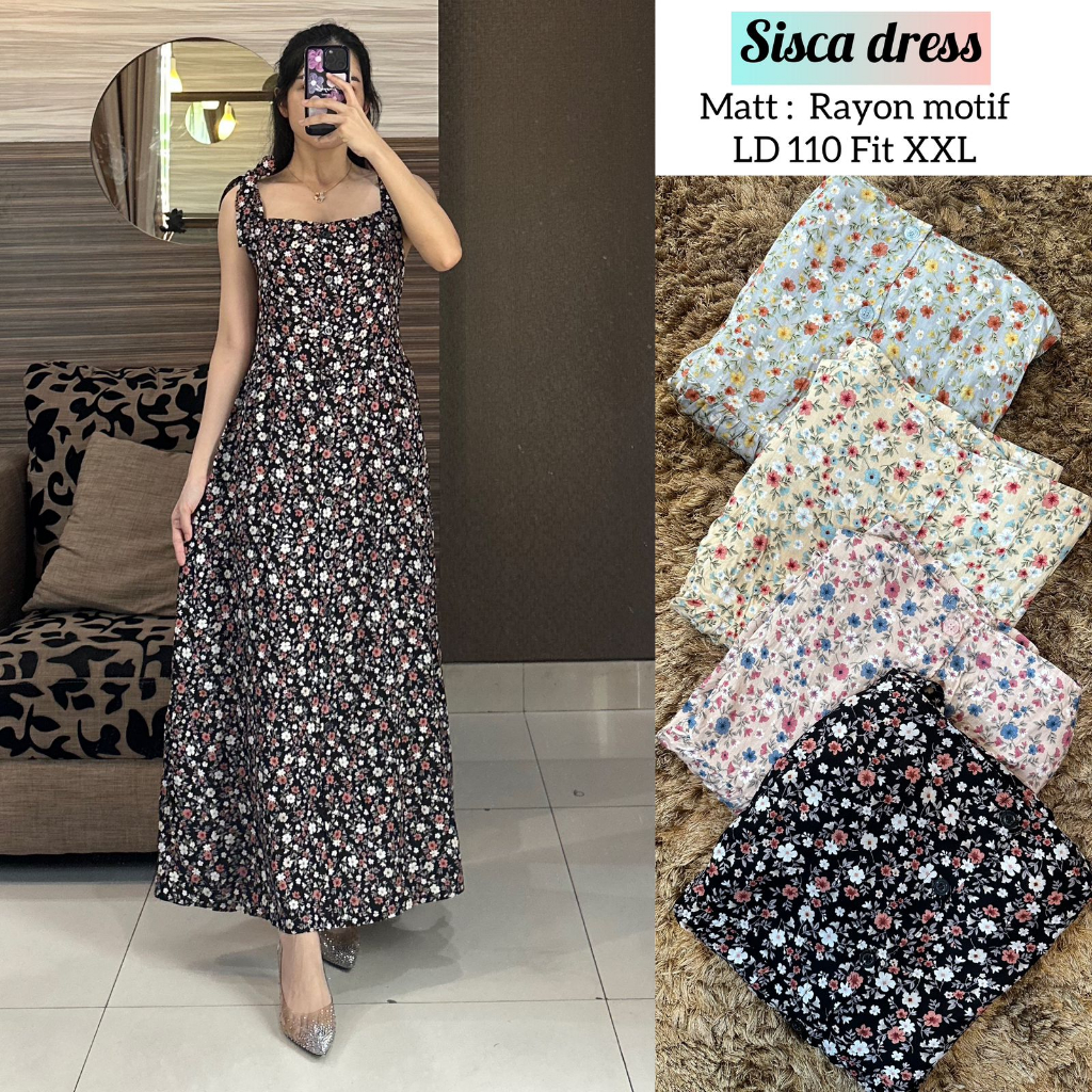 INER MAXY BUNGA SISCA BAHAN RAYON / INNER RAYON MAXY DRESS BUNGA KECIL