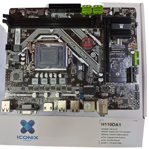 Iconix H110DA1 Motherboard H110 LGA 1151 Support Gen 6/7/8/9 Intel i3, i5, i7 - Garansi Resmi 3 Tahun