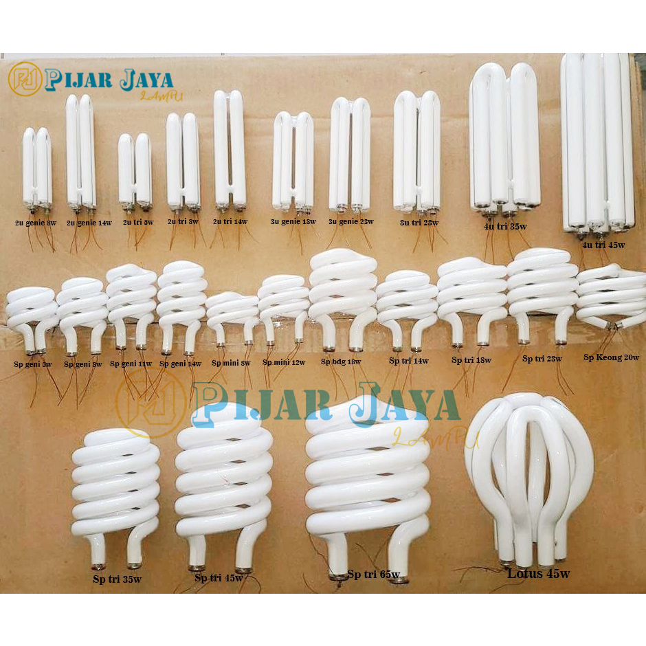 x60 pcs Kaca Lampu 3U U3 Kecil Genie 23 watt Triband 23w + PACKING KAYU