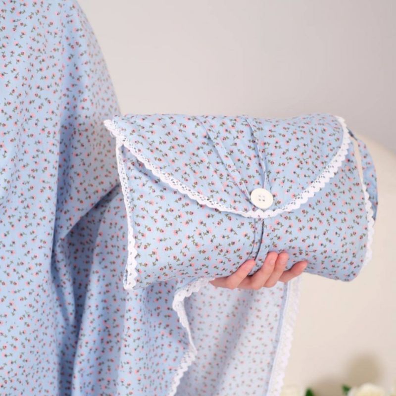 MUKENA ANAK KATUN JEPANG ZLASSICA DITSY SKY BLUE