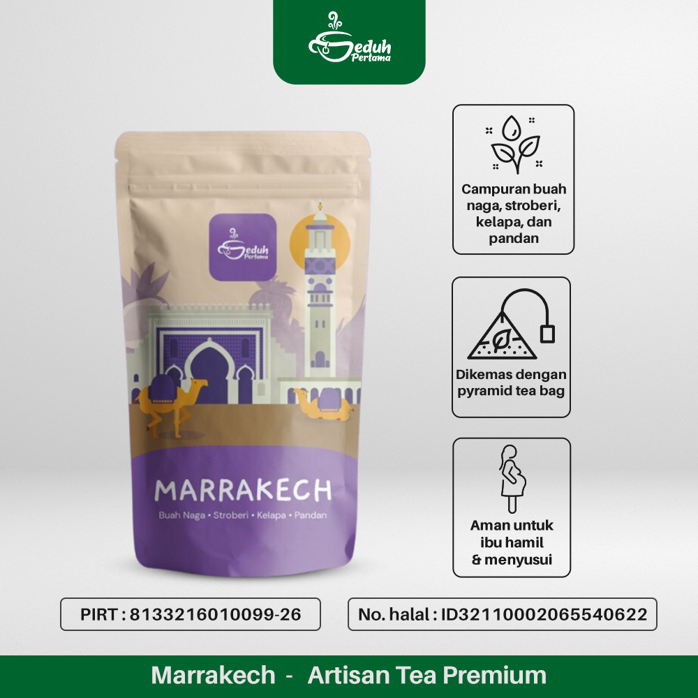 

Seduh Pertama Marrakech - Artisan Tea Premium | Buah Naga, Strawberry, Kelapa,Pandan