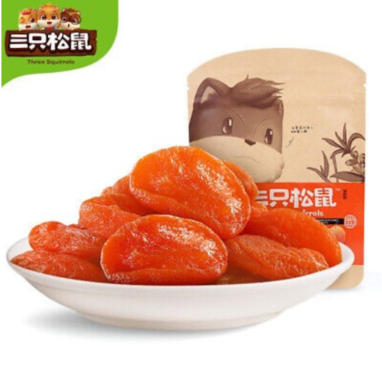 

Aprikot Manisan Buah Kering Dried Fruit Red Apricot 红杏干 106g Three Squirrels 三只松鼠