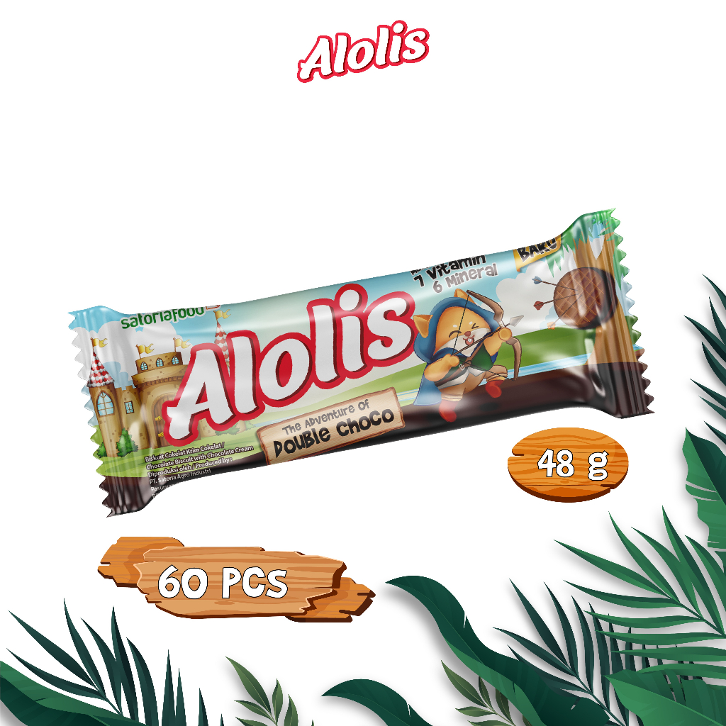 Alolis Double Choco Cookies 48 gr Big Package – snack  / camilan