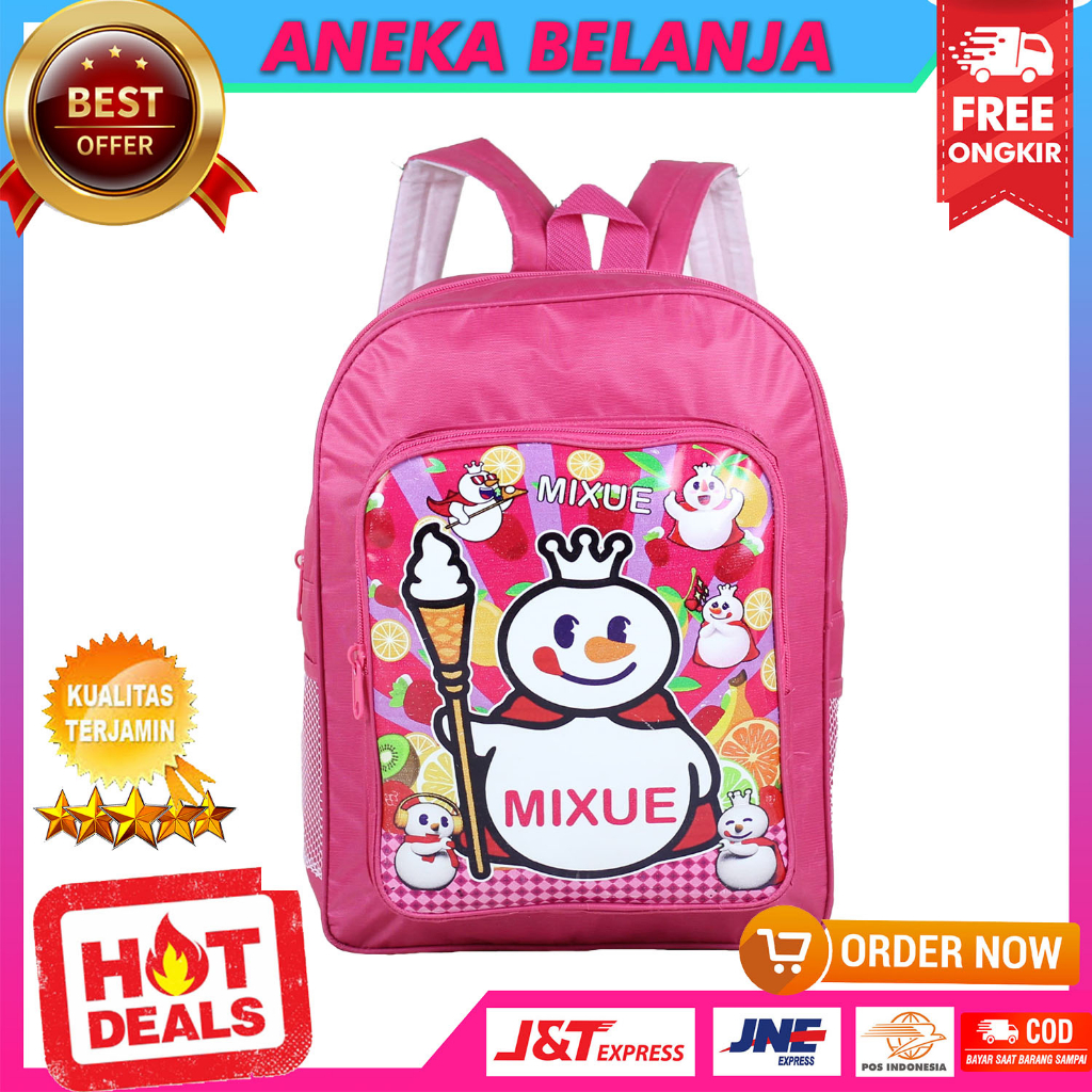 Tas Sekolah Anak Karakter Mixue Ungu Terbaru Bacpack Anak Mixue Pink PAUD TK SD Kekinian Bahan Kuat Awet Ransel Anak Fashionable Ngaji LES TPQ Trendy Murah Tas Punggung Anak Impor Hangout Outdoor Lucu Terlaris Tas Gendong Anak Viral Berkualitas Premium