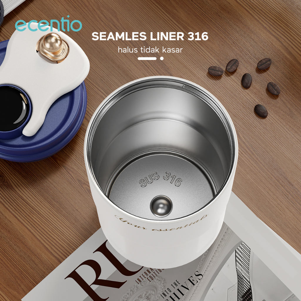 ecentio Termos Kopi 420 ml Cangkir Kopi termos Stainless Steel Gelas  LED SUHU Vacum Tahan Panas 12 JAM Mug Coffee tumbler kopi portable travel cup