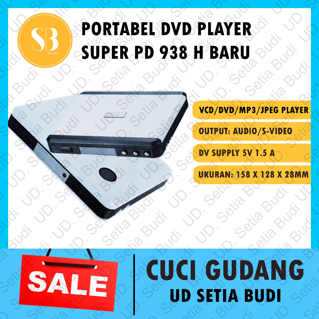 Portabel VCD DVD Player Super PD 938 H Baru