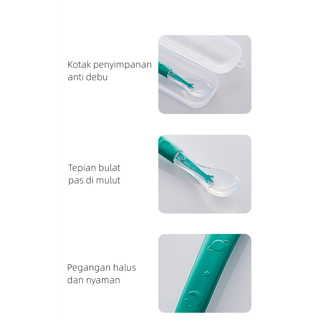 Sendok Makan Buah Bayi 2IN1 / Sendok Penghalus Kikis Pengeruk Buah Makan MPASI Bayi Tepi Gerigi / Baby Fruit Scraper Spoon CJ13
