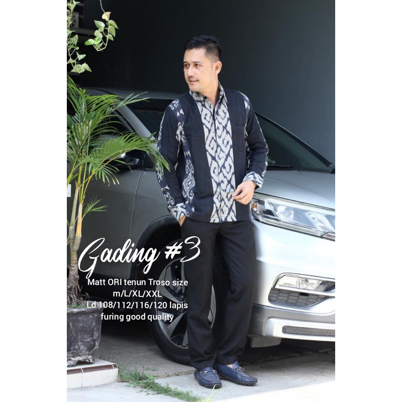 Kemeja batik tenun troso pria lengan panjang terbaru full furing batik tenun pria modern bahan tenun