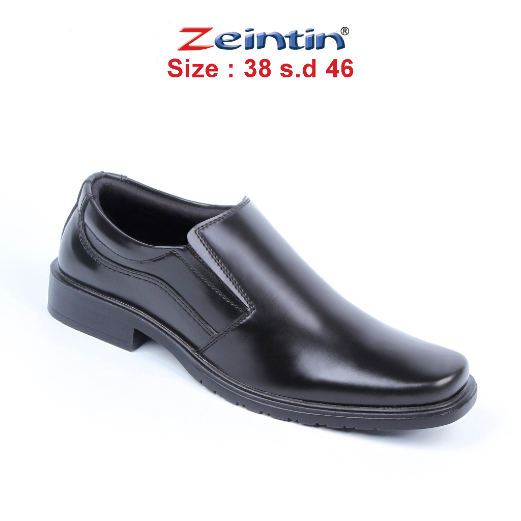 Zeintin - Sepatu Pantofel Pria Bahan Kulit Sintetis Pantofel Pria Kerja Kantor Formal Big Size Original Zeintin BJ