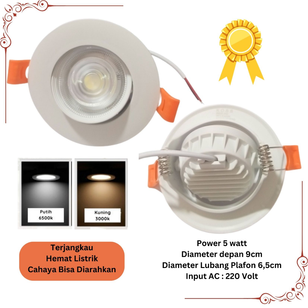 Lampu Downlight Spotlight LED 5 Watt 220V Wall Washer