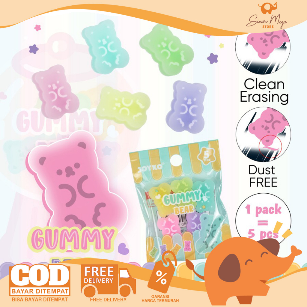 

Joyko Penghapus Eraser ERT-136 Bentuk Gummy Bear / Penghapus Bentuk Lucu