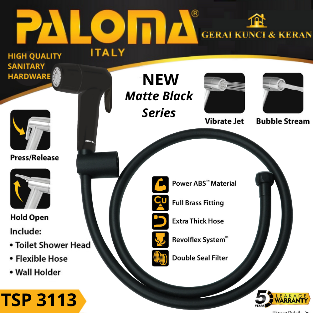 PALOMA TSP 3113 TOILET SHOWER JET WASHER HITAM SHOWER CEBOK SEMPROTAN