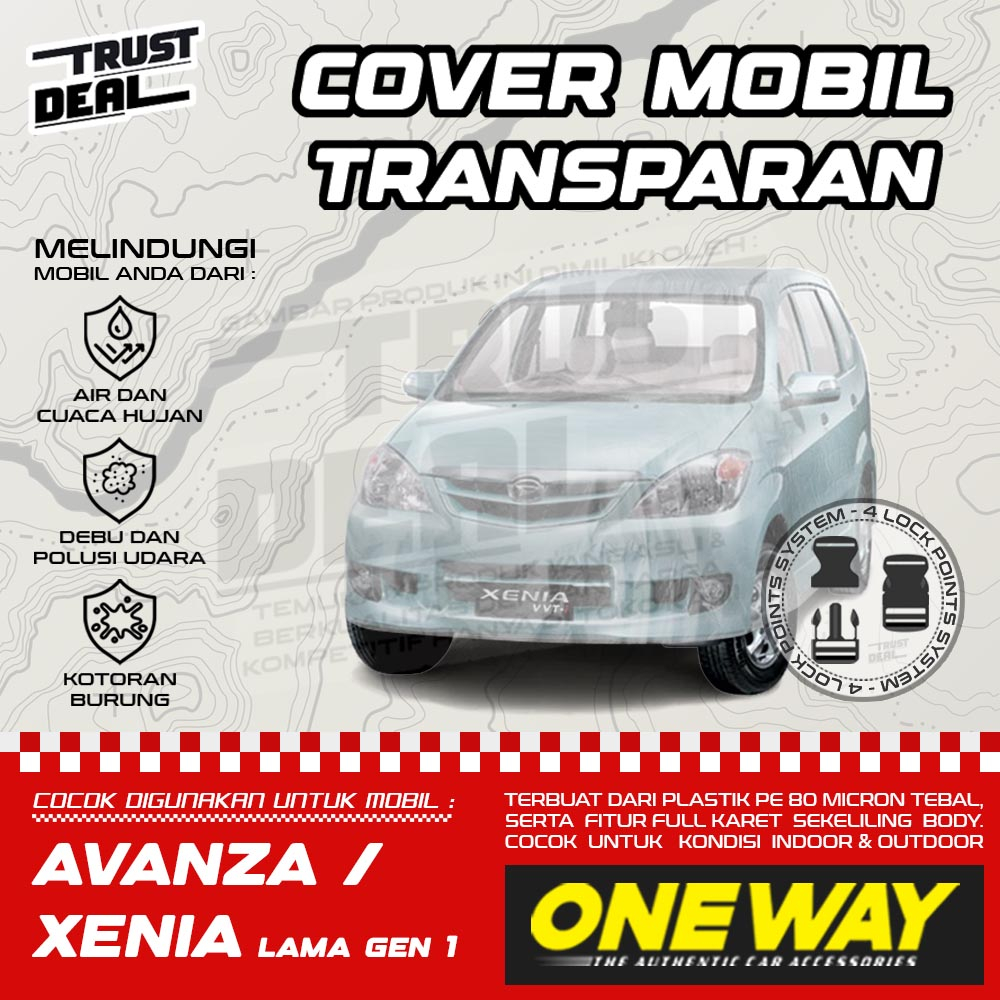 Sarung Cover Mobil Plastik AVANZA XENIA OLD LAMA GEN 1 Waterproof Tebal Transparan Anti Air