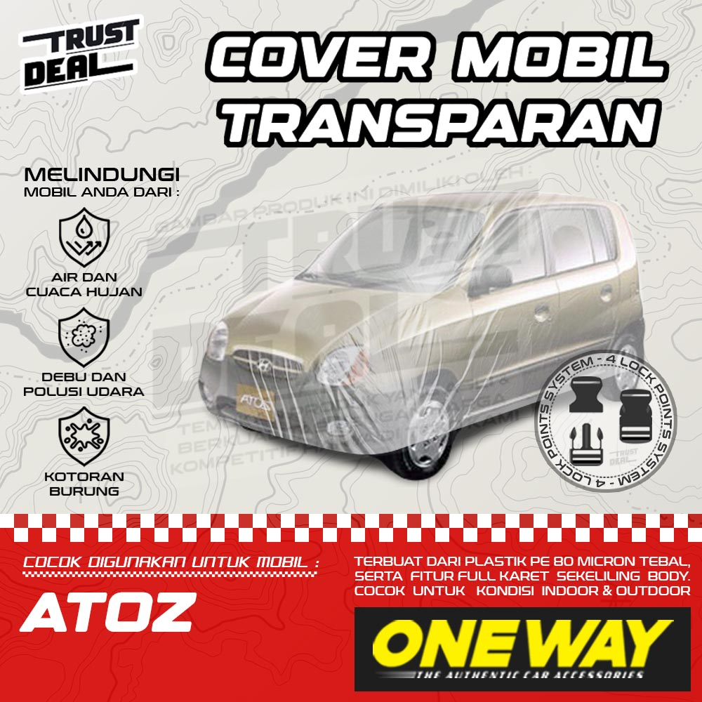 Sarung Cover Mobil Plastik HYUNDAI ATOZ Waterproof Tebal Transparan Anti Air