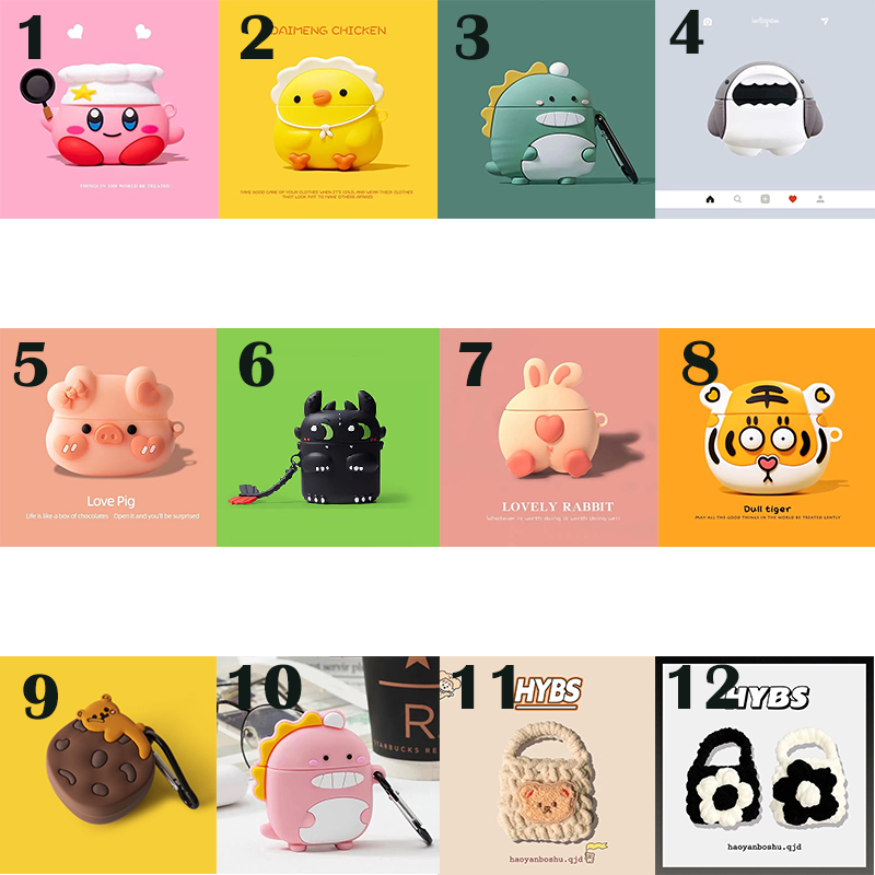 Baseus WM01 wm02 case Benar Nirkabel Headphone Case Silikon Lembut Kartun Lucu Tide Merek